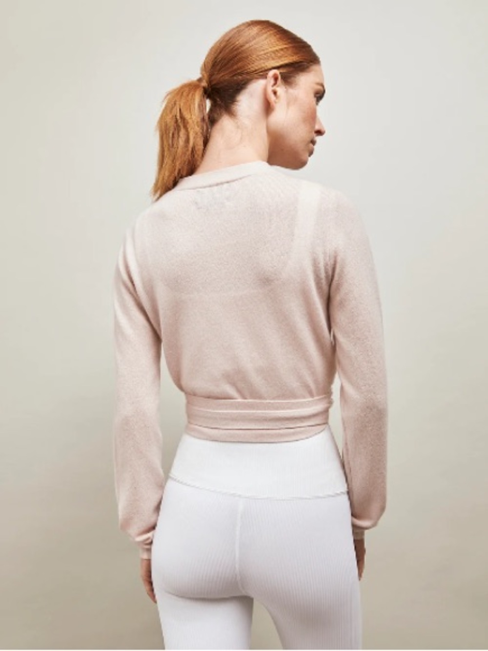 CARBON38 Cashmere Wrap Sweater in Rosewater - Picture 4 of 10